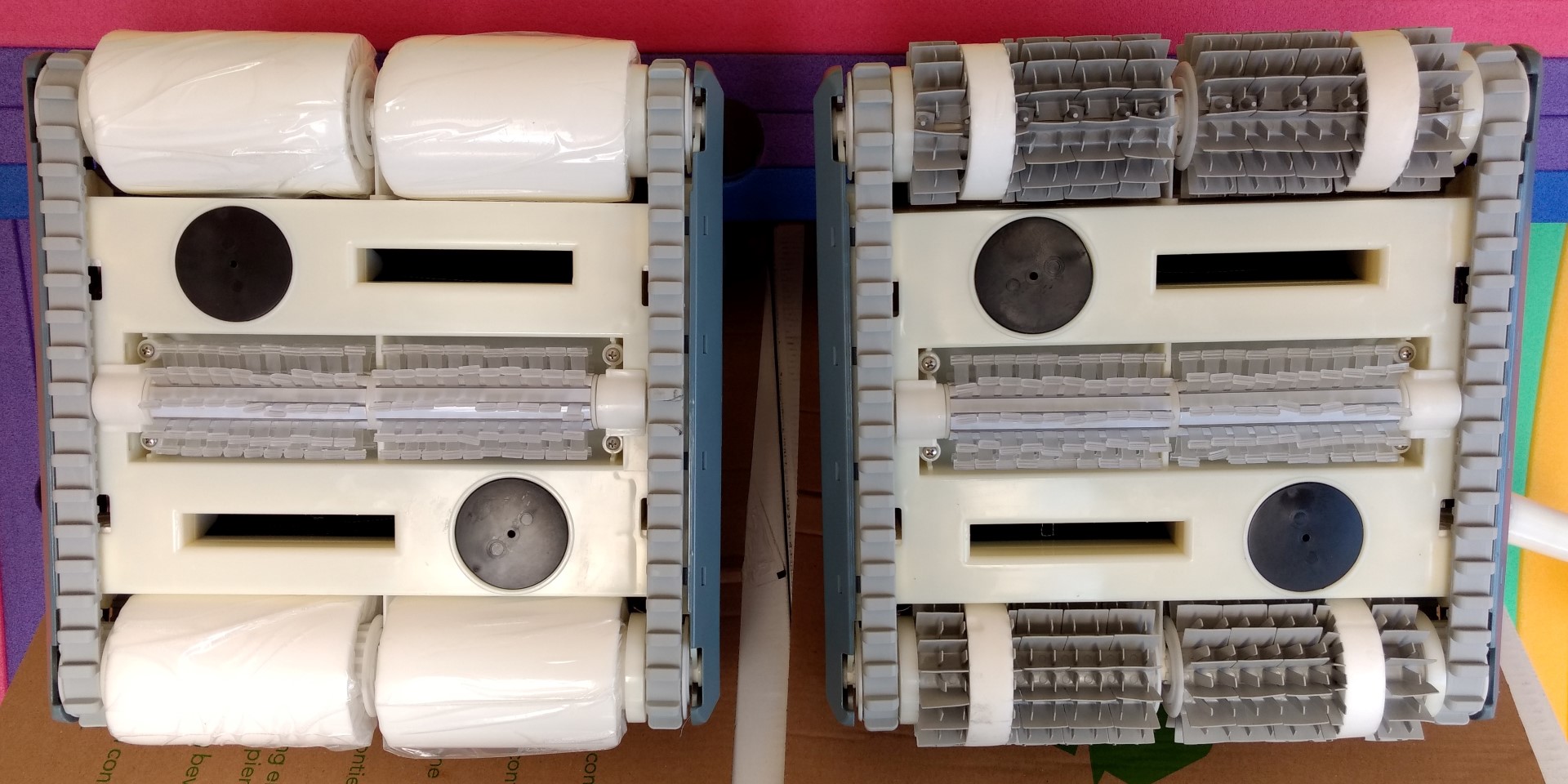 porównanie szczotek cv vs wb na odkurzaczu basenowym maytronics dolphin m500